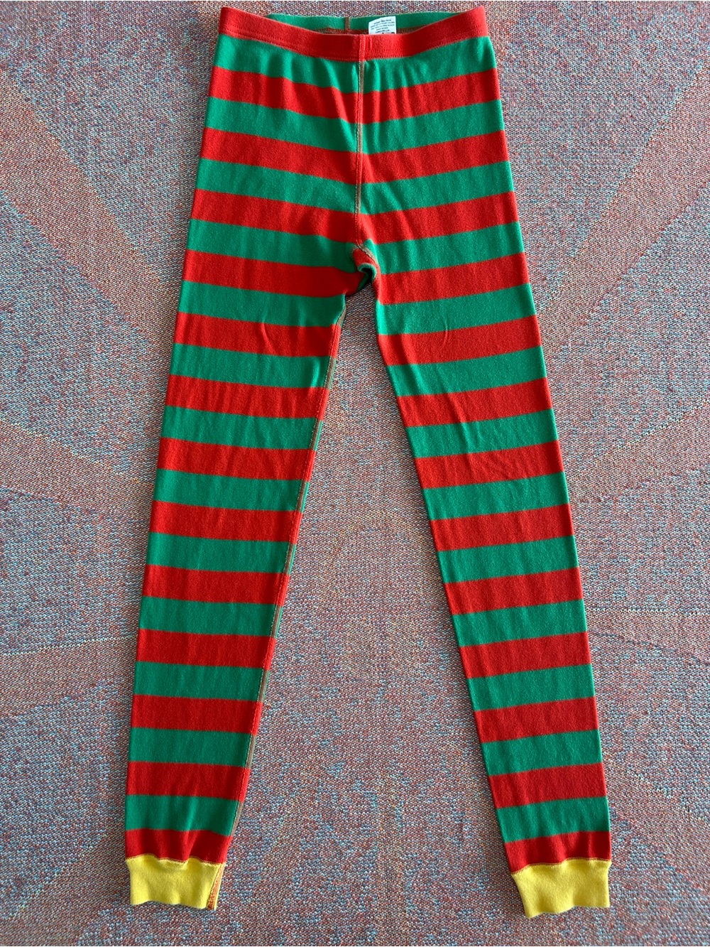Hanna Andersson Christmas Red & Green Striped Long John Pajama Pants Sz 14 / 160